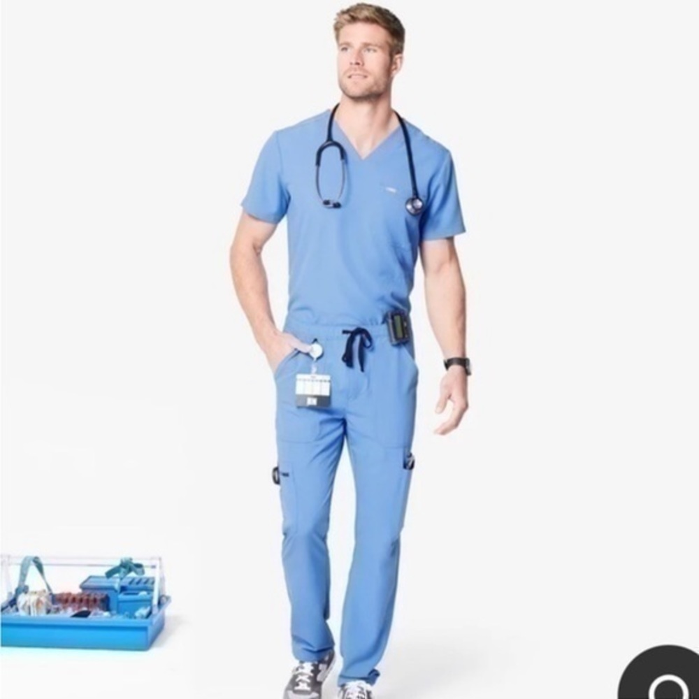 Figs Men's Cargo Pants in Light Blue